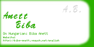 anett biba business card